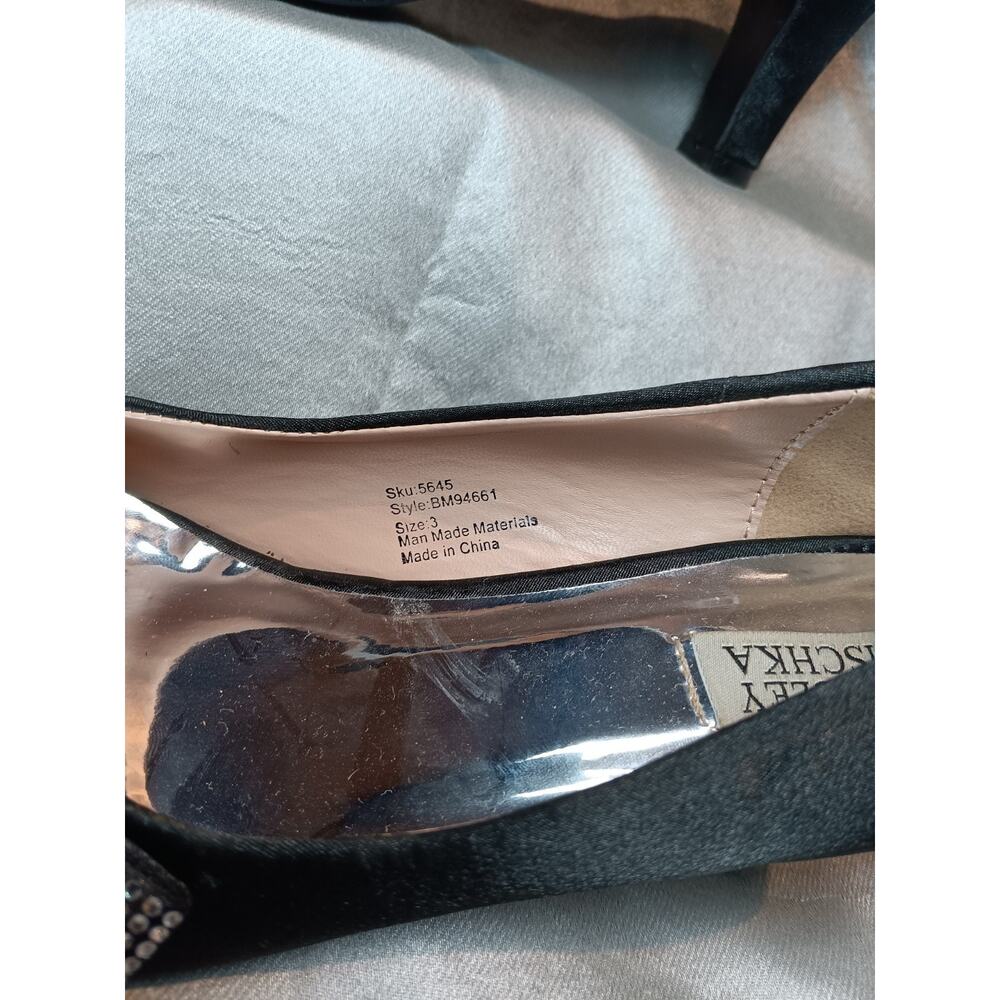 Badgley Mischka Girls Size 3 Black Dress Shoes Medium Heel Pageant Pump - Picture 5 of 5